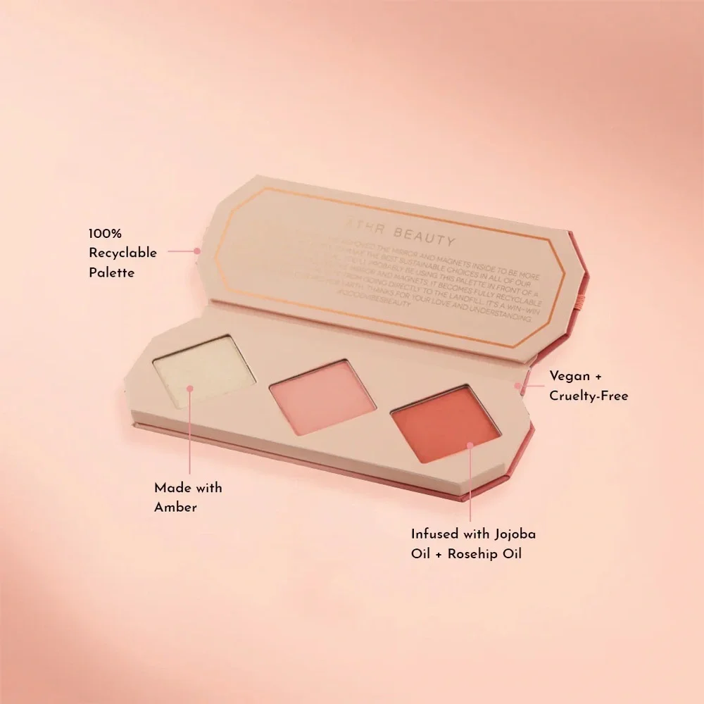 Aether Beauty Crystal Charged Amber Blush Shimmer Highlight Palette